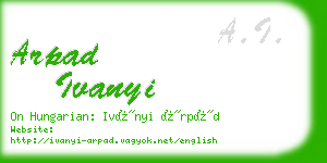 arpad ivanyi business card